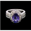 Image 1 : 2.77ct Tanzanite and Diamond Ring - 14KT White Gold