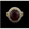 Image 1 : 14KT Yellow Gold 6.68ct Ruby and Diamond Ring