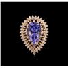 Image 1 : 8.88ct Tanzanite and Diamond Ring - 14KT Rose Gold