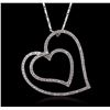 Image 1 : 14KT White Gold 0.86ctw Diamond Pendant With Chain