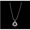 Image 2 : 18KT White Gold 24.23ct Tanzanite and Diamond Necklace