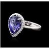 Image 2 : 14KT White Gold 3.76ct Tanzanite and Diamond Ring