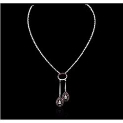 18KT White Gold 2.50ctw Ruby and Diamond Necklace