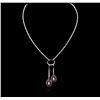 Image 1 : 18KT White Gold 2.50ctw Ruby and Diamond Necklace