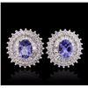 Image 1 : 14KT White Gold 2.44ctw Tanzanite and Diamond Stud Earrings
