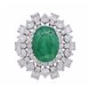 Image 1 : 14KT White Gold 3.81ct Emerald and Diamond Ring