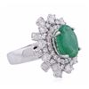 Image 2 : 14KT White Gold 3.81ct Emerald and Diamond Ring