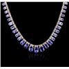 Image 2 : 14KT White Gold 44.29ctw Tanzanite and Diamond Necklace