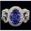 Image 1 : 14KT White Gold 3.69ct Tanzanite and Diamond Ring
