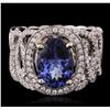 Image 1 : 14KT Two-Tone Gold 3.27ct Tanzanite and Diamond Ring