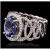Image 2 : 14KT Two-Tone Gold 3.27ct Tanzanite and Diamond Ring