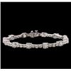 Image 1 : 14KT White Gold 9.93ctw Diamond Tennis Bracelet