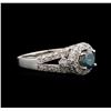 Image 2 : 1.22ctw Fancy Blue Diamond Ring - 14KT White Gold