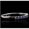 Image 2 : 14KT White Gold 4.68ctw Sapphire and Diamond Bangle Bracelet
