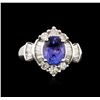 Image 1 : 14KT White Gold 1.84ct Tanzanite and Diamond Ring