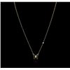 Image 1 : 14KT Yellow Gold 0.03ct Diamond Butterfly Necklace