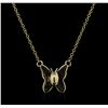 Image 2 : 14KT Yellow Gold 0.03ct Diamond Butterfly Necklace