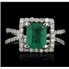 Image 1 : 18KT White Gold 2.29ct Emerald and Diamond Ring