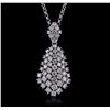 Image 1 : 14KT White Gold 5.96ctw Diamond Pendant With Chain