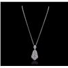 Image 2 : 14KT White Gold 5.96ctw Diamond Pendant With Chain