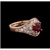 Image 2 : 1.88ct Ruby and Diamond Ring - 14KT Rose Gold