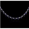 Image 2 : 18KT White Gold 19.80ctw Sapphire and Diamond Necklace