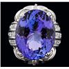 Image 1 : 14KT White Gold 30.15ct Tanzanite and Diamond Ring