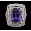 Image 1 : 14KT Yellow and White Gold 8.13ct Tanzanite and Diamond Ring