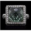 Image 1 : 18KT White Gold 3.00ct Tourmaline and Diamond Ring