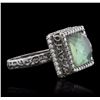 Image 2 : 18KT White Gold 3.00ct Tourmaline and Diamond Ring