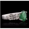 Image 2 : 18KT White Gold 3.09ct Emerald and Diamond Ring