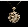 Image 2 : 14KT Yellow Gold 1.85ctw Diamond Pendant With Chain