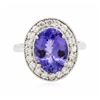 Image 1 : 14KT White Gold 3.77ct Tanzanite and Diamond Ring