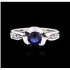 Image 1 : 14KT White Gold 1.09ct Sapphire and Diamond Ring