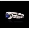 Image 2 : 14KT White Gold 1.09ct Sapphire and Diamond Ring