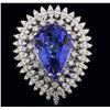 Image 1 : 14KT White Gold 11.43ct Tanzanite and Diamond Ring