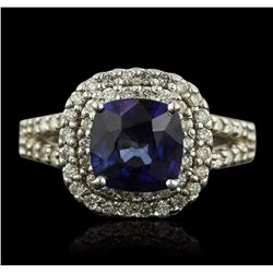 14KT White Gold 2.53ct Tanzanite and Diamond Ring