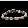 Image 1 : 14KT White Gold 6.67ctw Multicolor Sapphire and Diamond Bracelet