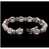 Image 3 : 14KT White Gold 6.67ctw Multicolor Sapphire and Diamond Bracelet