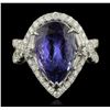 Image 1 : 14KT White Gold 7.14ct Tanzanite and Diamond Ring