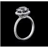 Image 3 : 4.03ctw Black Diamond Ring - 18KT White Gold