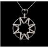 Image 2 : 14KT White Gold 1.10ctw Diamond Pendant With Chain