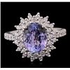 Image 1 : 14KT White Gold 2.81ct Tanzanite and Diamond Ring