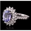 Image 2 : 14KT White Gold 2.81ct Tanzanite and Diamond Ring