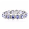 Image 1 : 14KT White Gold 12.60ctw Tanzanite and Diamond Bracelet