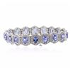 Image 2 : 14KT White Gold 12.60ctw Tanzanite and Diamond Bracelet