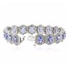 Image 3 : 14KT White Gold 12.60ctw Tanzanite and Diamond Bracelet