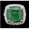 Image 1 : 14KT White Gold 7.77ct Emerald and Diamond Ring