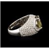Image 3 : 18KT White Gold 3.18ct Green Chrysoberyl and Diamond Ring