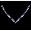 Image 2 : 14KT White Gold 11.52ctw Tanzanite and Diamond Necklace